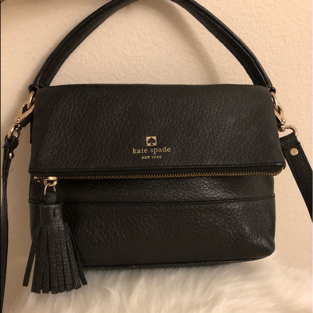 Kate Space black leather cross body/handle bag